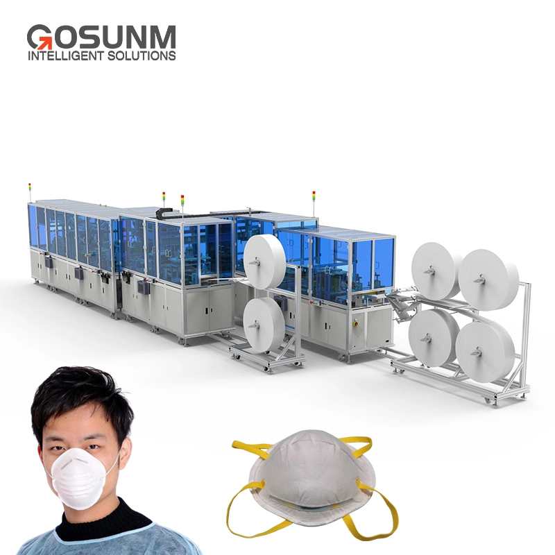 Gosunm FFP2 FFP3 KN95 Cup Shape Face Mask Machine Disposable Medical Surgical N95 Cup Mask Making Machine