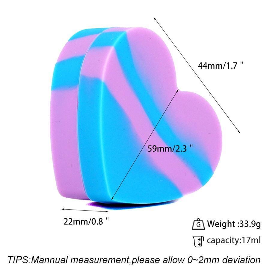 17 мл Heart Containers Silicone Wax Containers Non Stick Wax Oil Многофункциональные запоминающих устройств с разноцветными разъемами