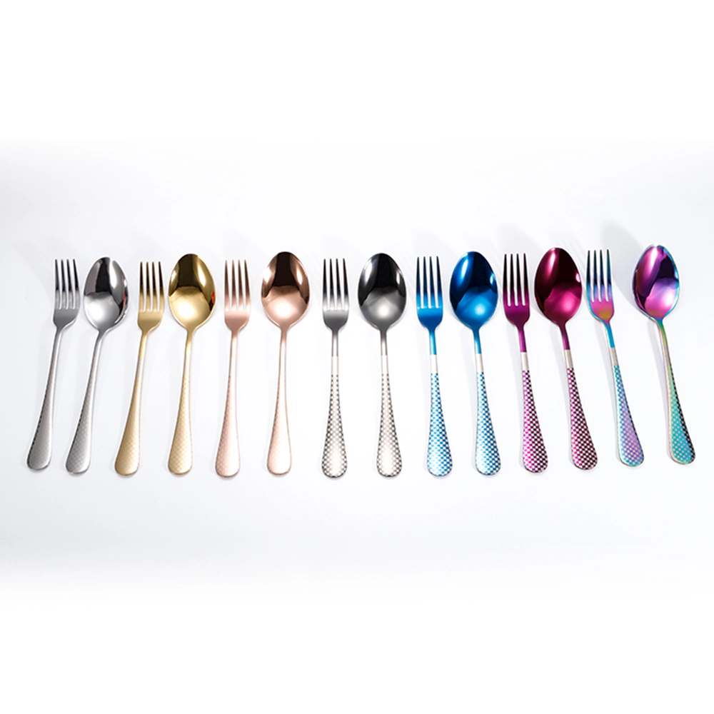Colorful Multi Flateware Utensil Stainless Steel Fork Spoon Tableware Dinner Sets