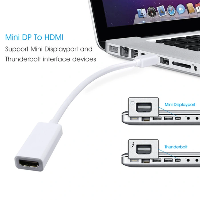 Mini Dp ao cabo adaptador HDMI para o MacBook Pro Air Raio