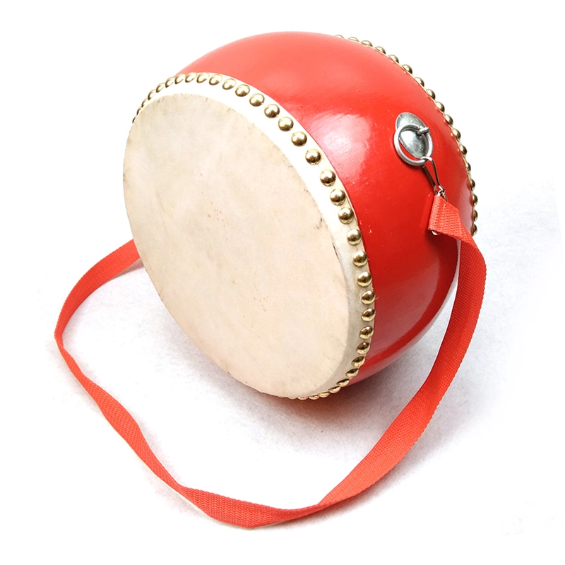 China Traditional Style Instrument Musical Wooden Red Drum Wooden Toys