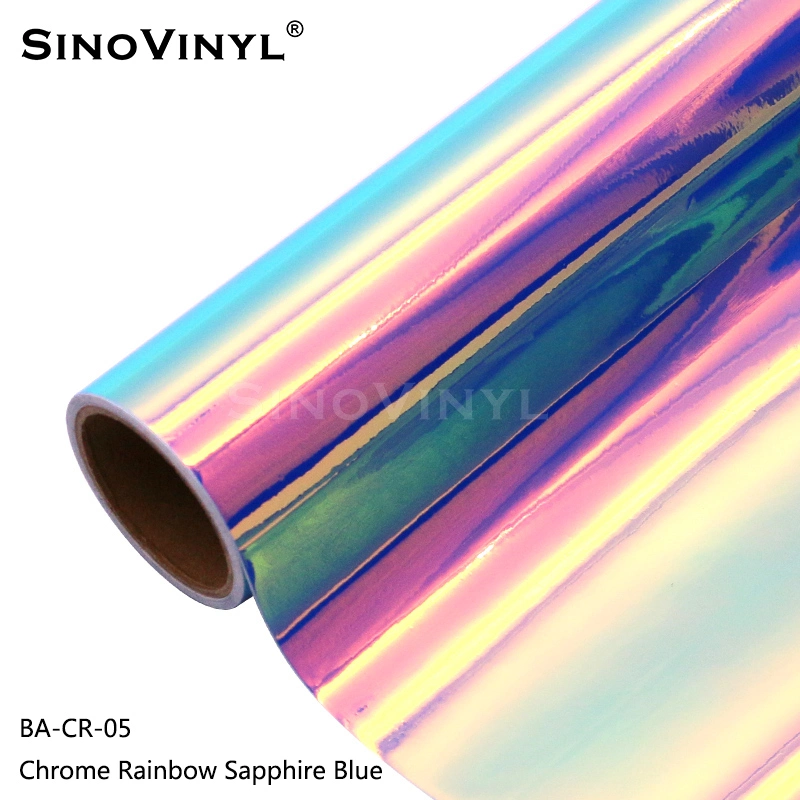 SINOVINYL إعلان ملصق المواد الشعار رسائل لون قوس قزح فيلم كروم لفائف فينيل ذاتية اللصق لرسومات مركبة ذاتية التصميم