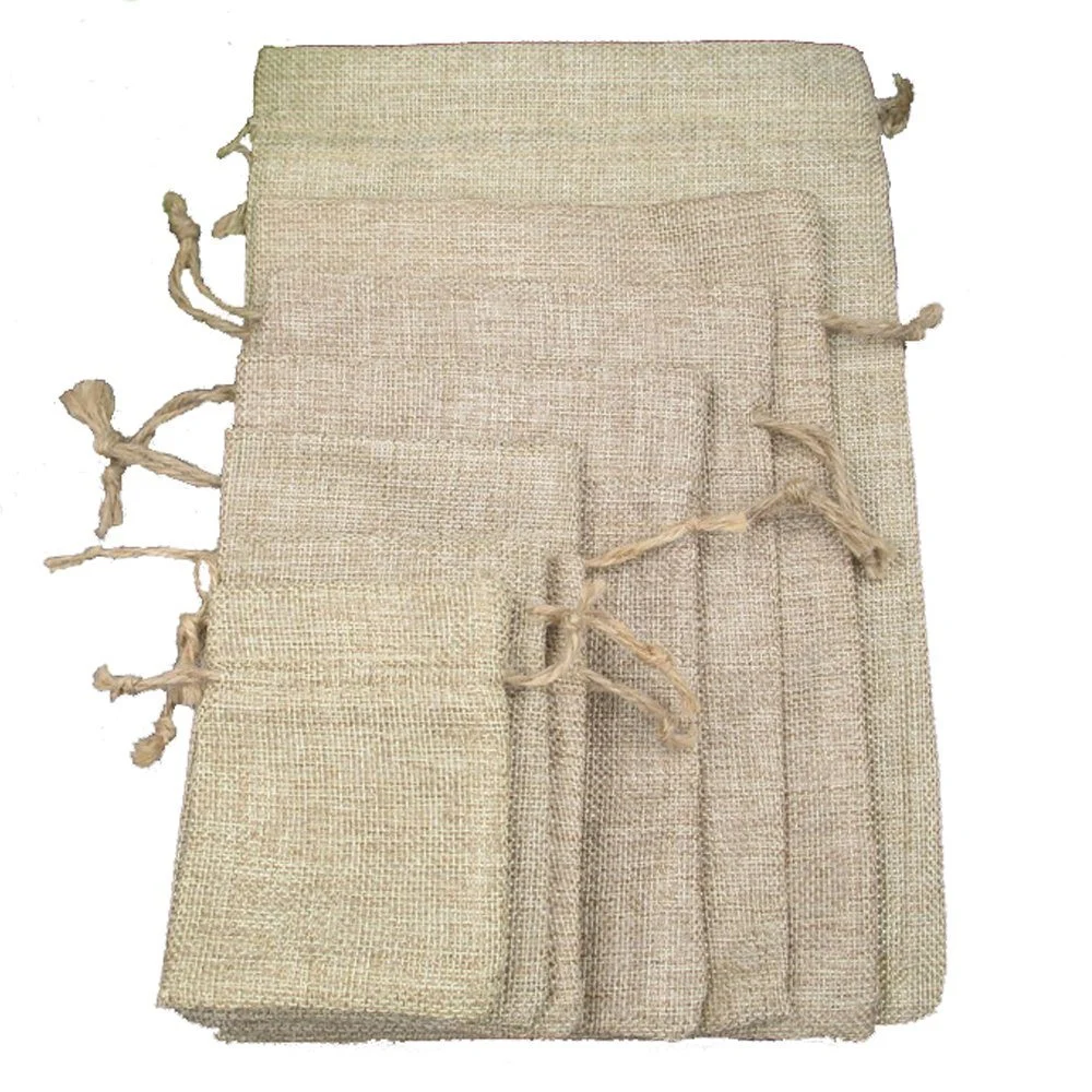 Небольшой подарок Burlap мешки с шнурок джута Hessian мешок для упаковки продукции Gunny зерна риса пеньки мешков мешки
