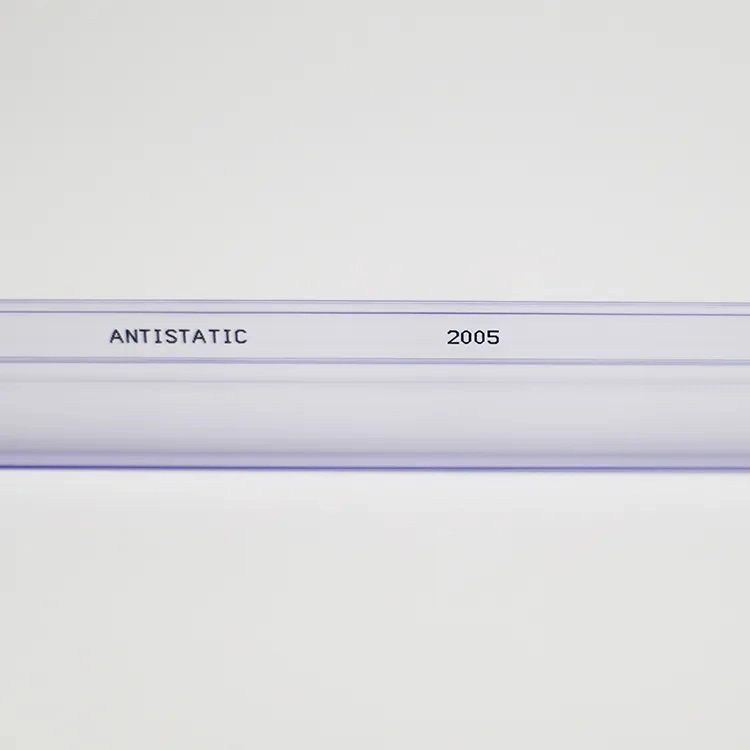 PVC Packaging Tube Rectangular Light Weight Plastic IC Tube