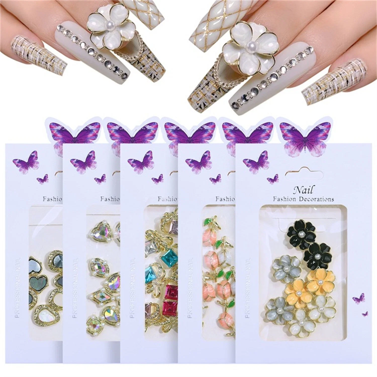 New Nail Decorations Tulip Nail Jewelry DIY Pointed Bottom Shaped Diamond Alloy Accessories