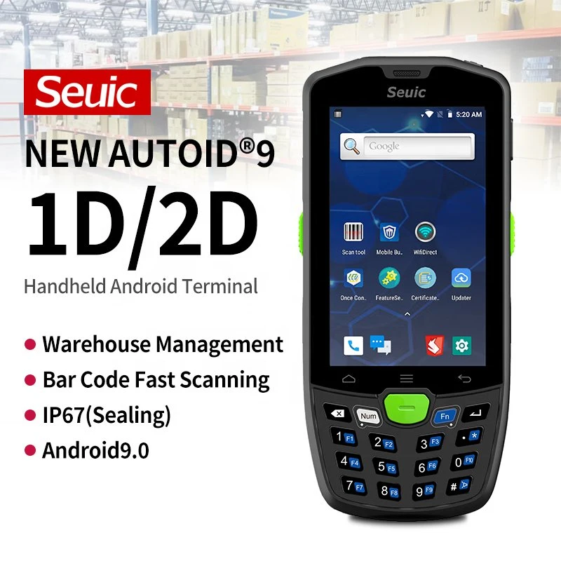 Scanner de codes-barres Android9.0 robuste haut de gamme PDA pour la gestion d'entrepôt.