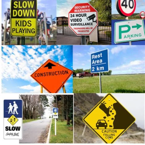 Aluminum Reflective Road Traffic Sign for Warning Safety