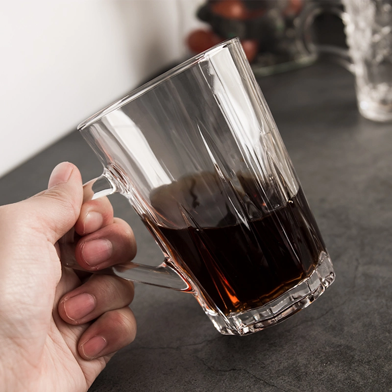 Top Quality Drinking Mug Cup Transparent Clear Coffee Glass 230ml Long Round