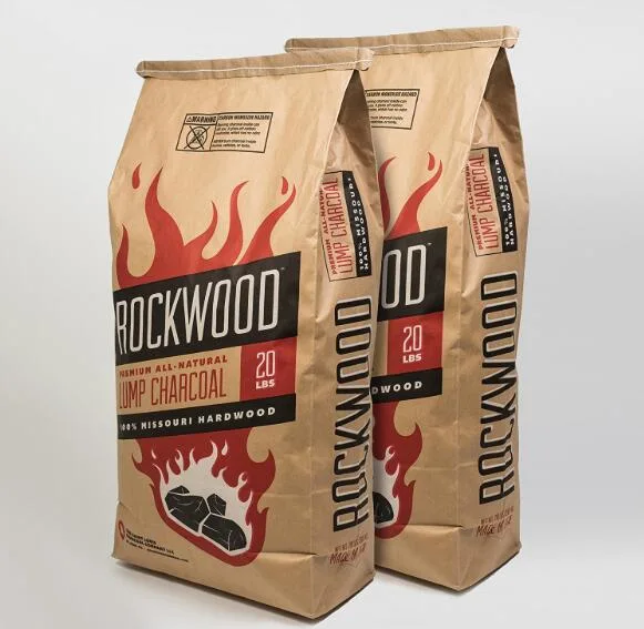 4kg 5kg 11lbs Kraft Paper Bag for Hardwood Lump Charcoal Paper Bag Coal Briquette Packaging Bag