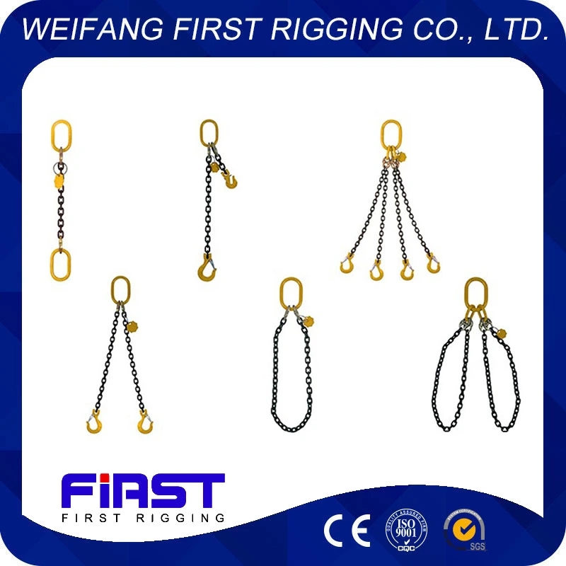Acero de aleación de calidad G100 Sling de cadena con Twolegs para elevación