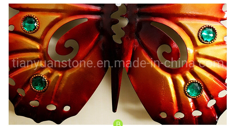 Decoraciones para el hogar Mariposas de hierro Accesorios colgantes de metal Arte de pared para el hogar