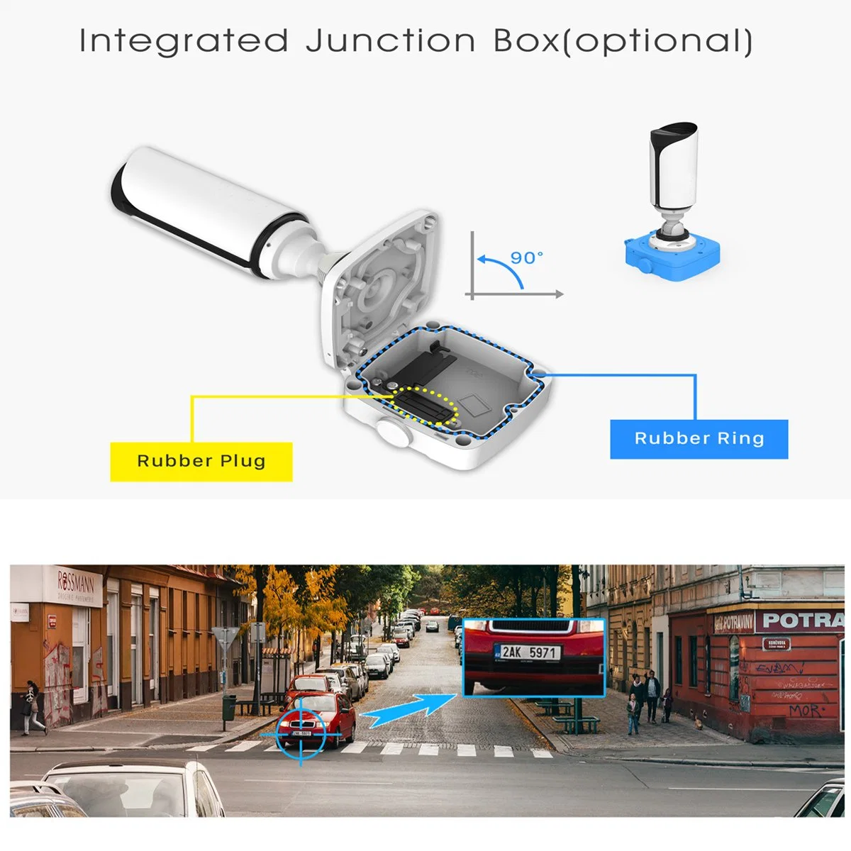 La matrícula de coche licencia Recognitionpoe exterior IP67 Ai motorizado Lpr Bala Mini Cámara Anpr Red