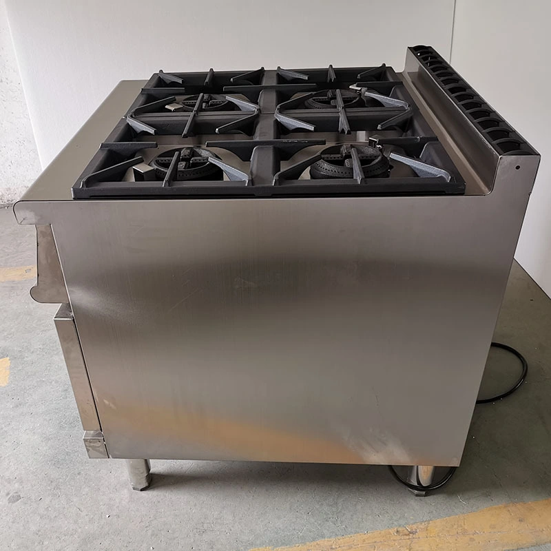 La gama 4 quemador de gas de cocina con horno de gas comercial equipamiento de cocina