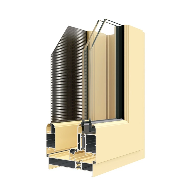 Ventana de aluminio Diseño de rotura térmica con pantalla segura Doble vidrio