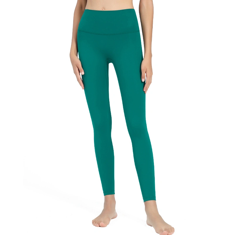 Hiworld Otoño Invierno cálido Color sólido Yoga Tight Leggings deportivos Fitness Soft Sport Suit entrenamiento mujeres Sportswear con bolsillo