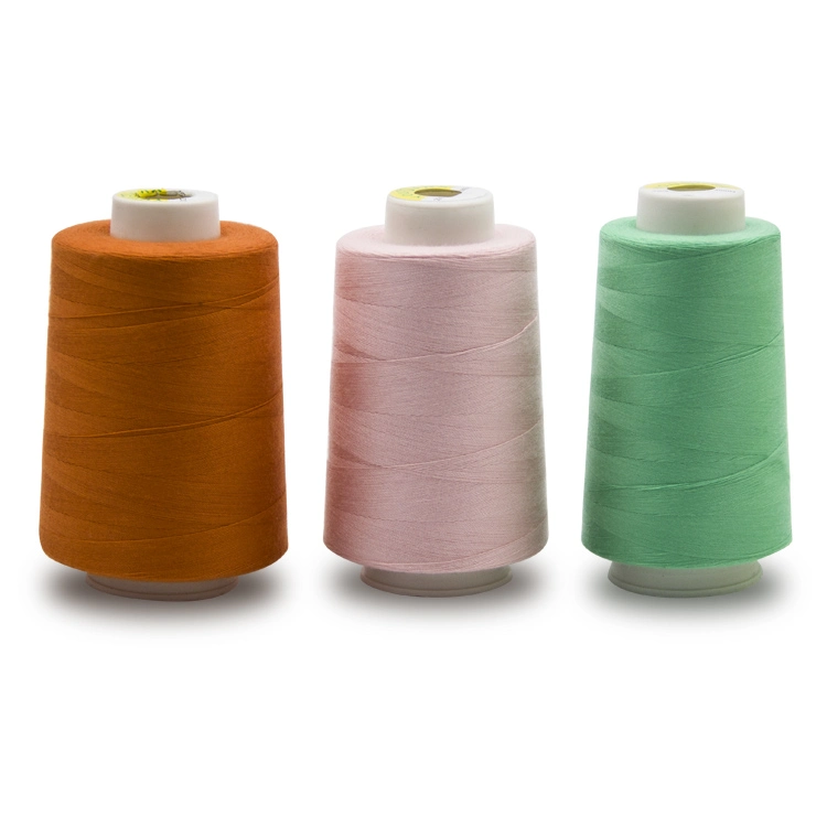 100% Polyester Core Spun Textile Fabric Dyed Colors Leather Sewing Thread