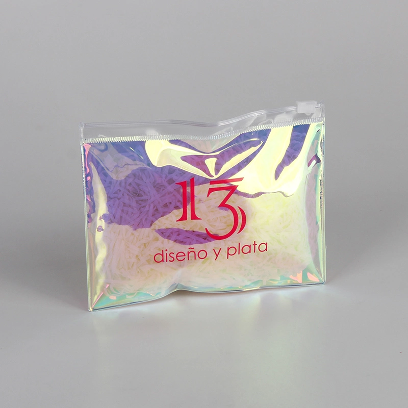 Sinicline Custom Holographic PVC Jewelry Ziplock Packaging Bag