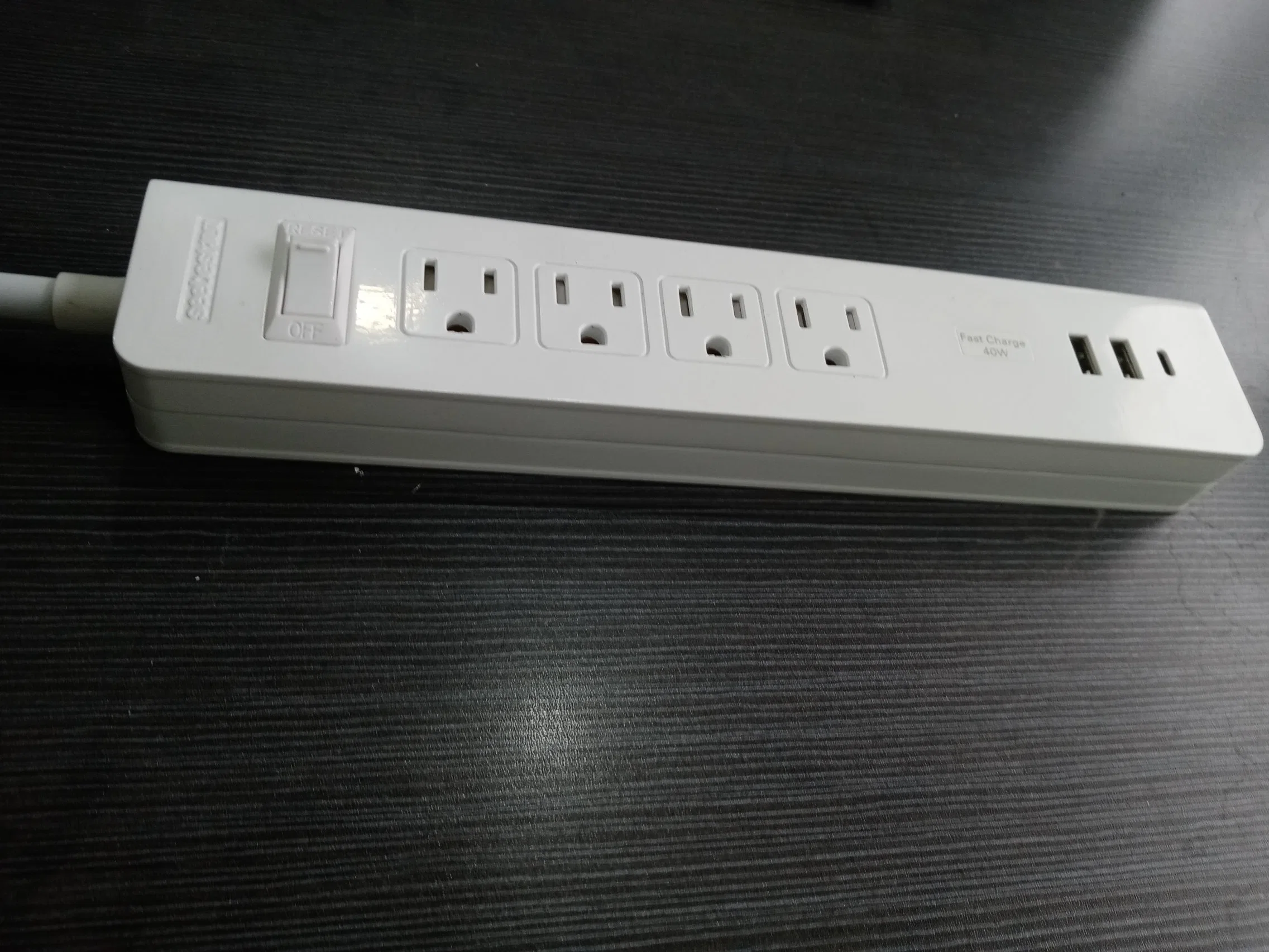 Four Way Outlet Power Strip15A Master Switch Multiple Extension Socket