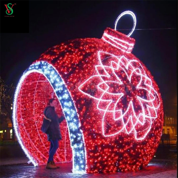 Outdoor Christmas Ornament Arches Decorations Giant 3D Ball Motif Lights