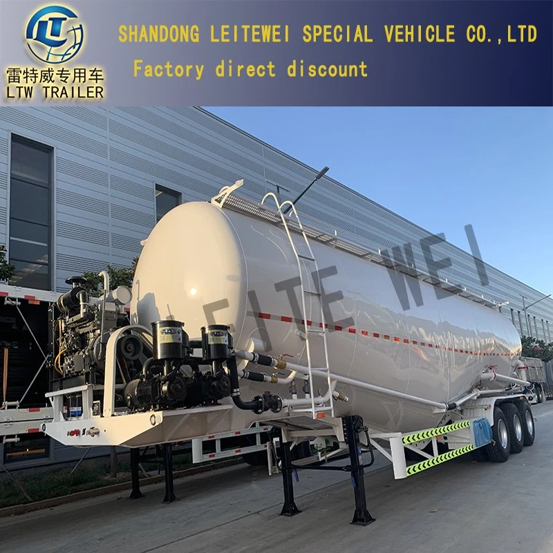 3axle V Type Light Large Capacity with Air Compressor Diesel Engine Bulk Cement Tank Truck Trailer