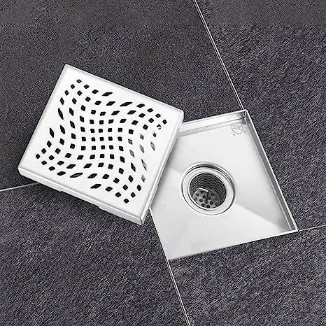 Shower Drain Kitchen Bathroom Square Drainer 304 Stainless Steel Clean out