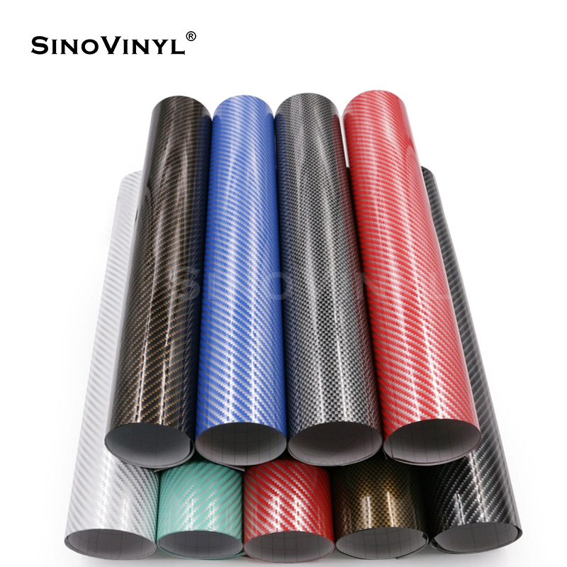 SINOVINYL Usine PVC 2D Film d'enveloppement de vinyle de fibre de carbone pour voiture