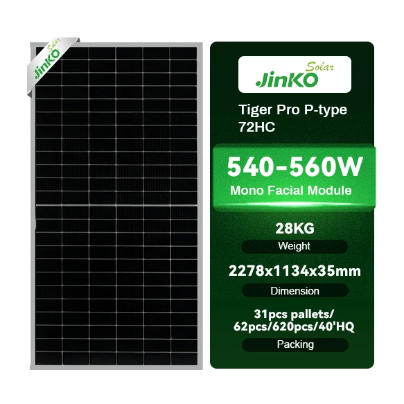 Jinko Solar Panels 530W 535W 540W 545W 550W Mono-Facial Module with CE TUV Popular Products