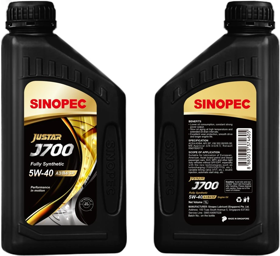 Sinopec Sinopec lubricante sintético de aceite del motor de gasolina de SM