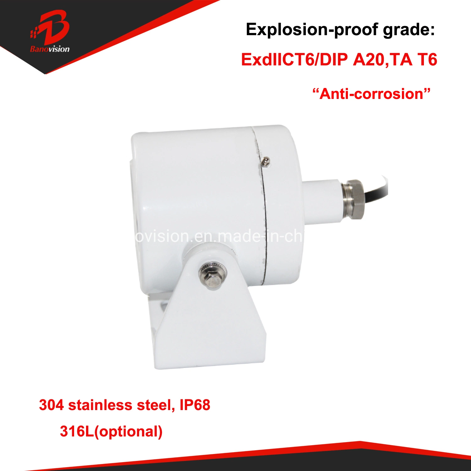 Anti-Corrosion Mini Dome IP IR Surveillance Ik68 Explosion CCTV Camera