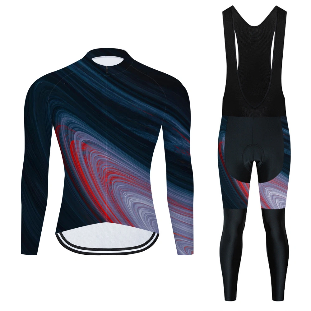 Sublimated Print Bike Wear Long Sleeves Cycling Team Sportswear Cycling Long Sleeve Jersey Set