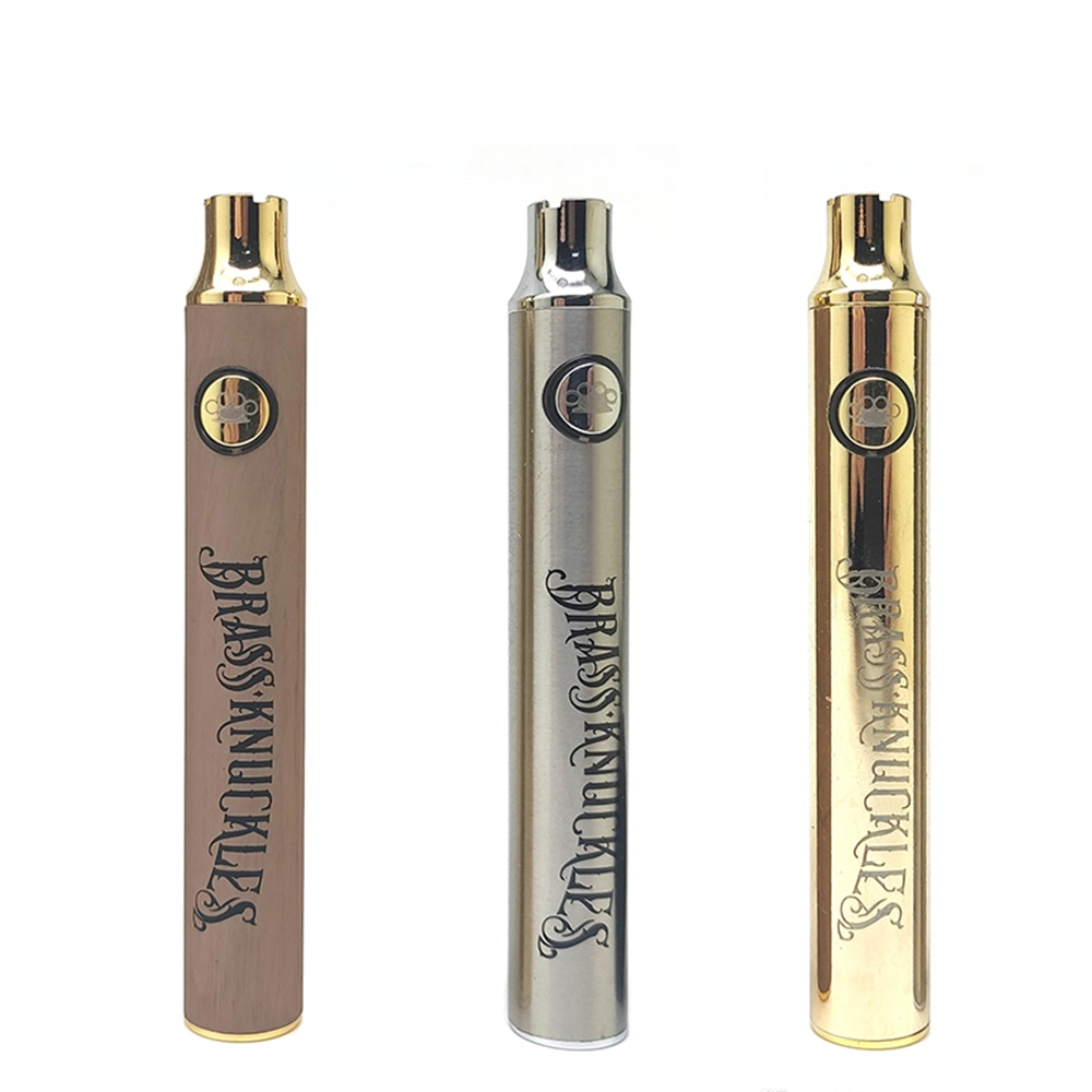 Vaporizadores BK em latão mais vendidos, com 900 mAh e 650 mAh, rosca 510 Caneta de papel e Adjust Gold Wood Silver para 510 Cartucho