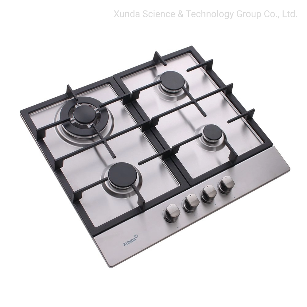 Stainless Steel Built in Gas Hob 4 Burners Lotus Flame Kitchen Gas Cooking Hob Cooking Stove