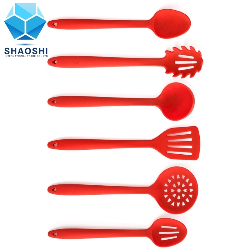 Sell Like Hot Kitchen Accessories Food Grade Spaghetti Spoon Silicone Cover Nylon Kitchen Cooking Utensils Set-Need Revised