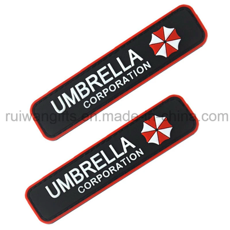 Custom 3D Embossed PVC Rubber Patch for Shoes Label, Garment Badge