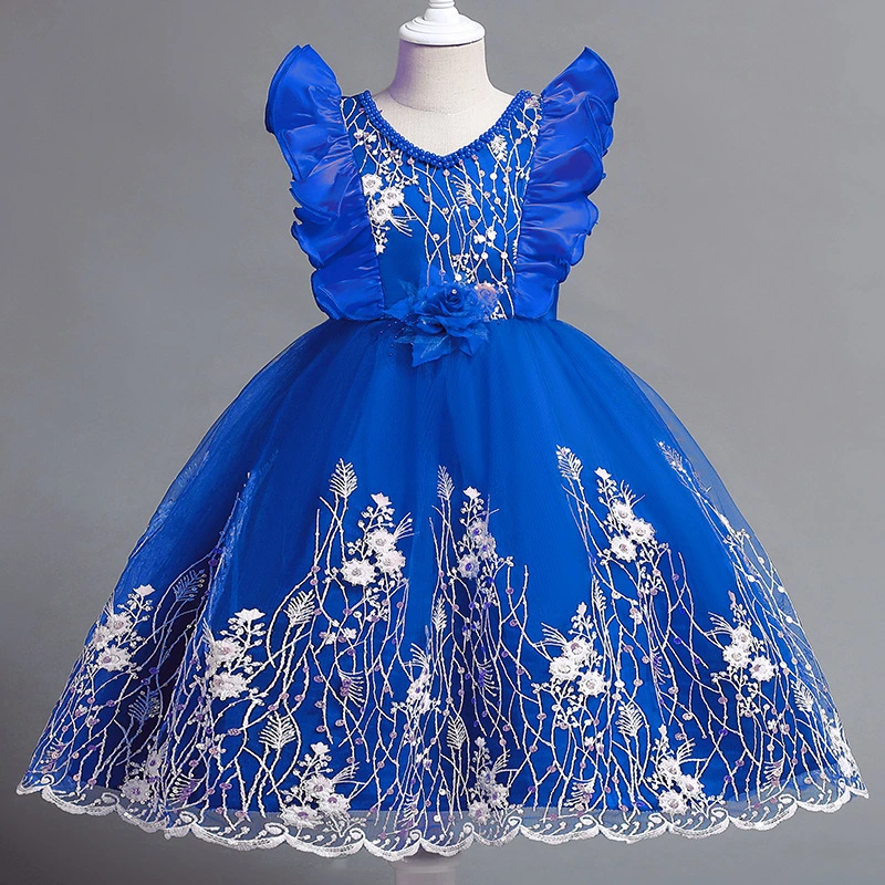 Baby Clothes Fluffy Party Dress Ball Gown Stringy Selvedge Lace Children Apparel China Wholesale