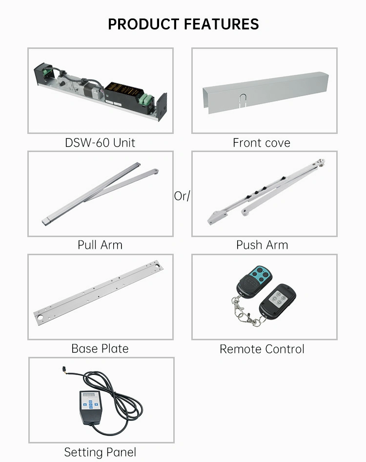 Residental Dsw-60 100kg Electric Double Automatic Swing Door System with Remote Control