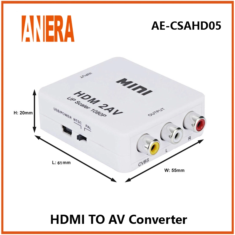 Anera Hot Sale HDMI to AV Converter HDMI to Video Audio Adapter Converter