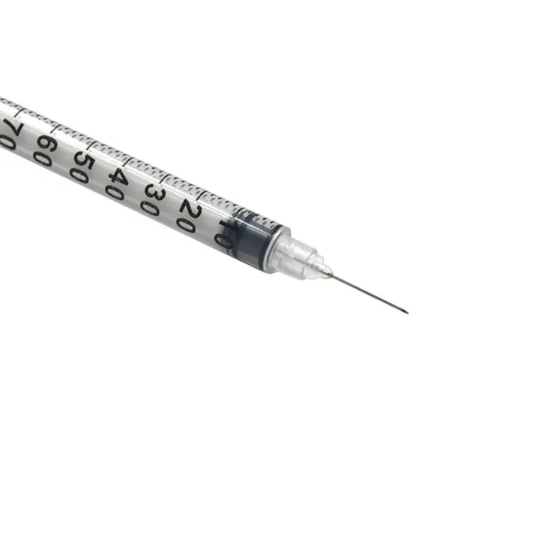 Orange Cap 0.3ml 0.5ml 1ml Insulin Syringe with Needle Disposable Medical Insulin Syringe