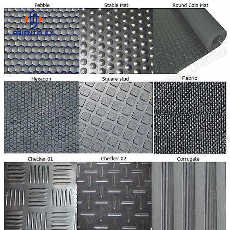 Anti Slide Industrial Rubber Safety Mat Grooved Rubber Sheet