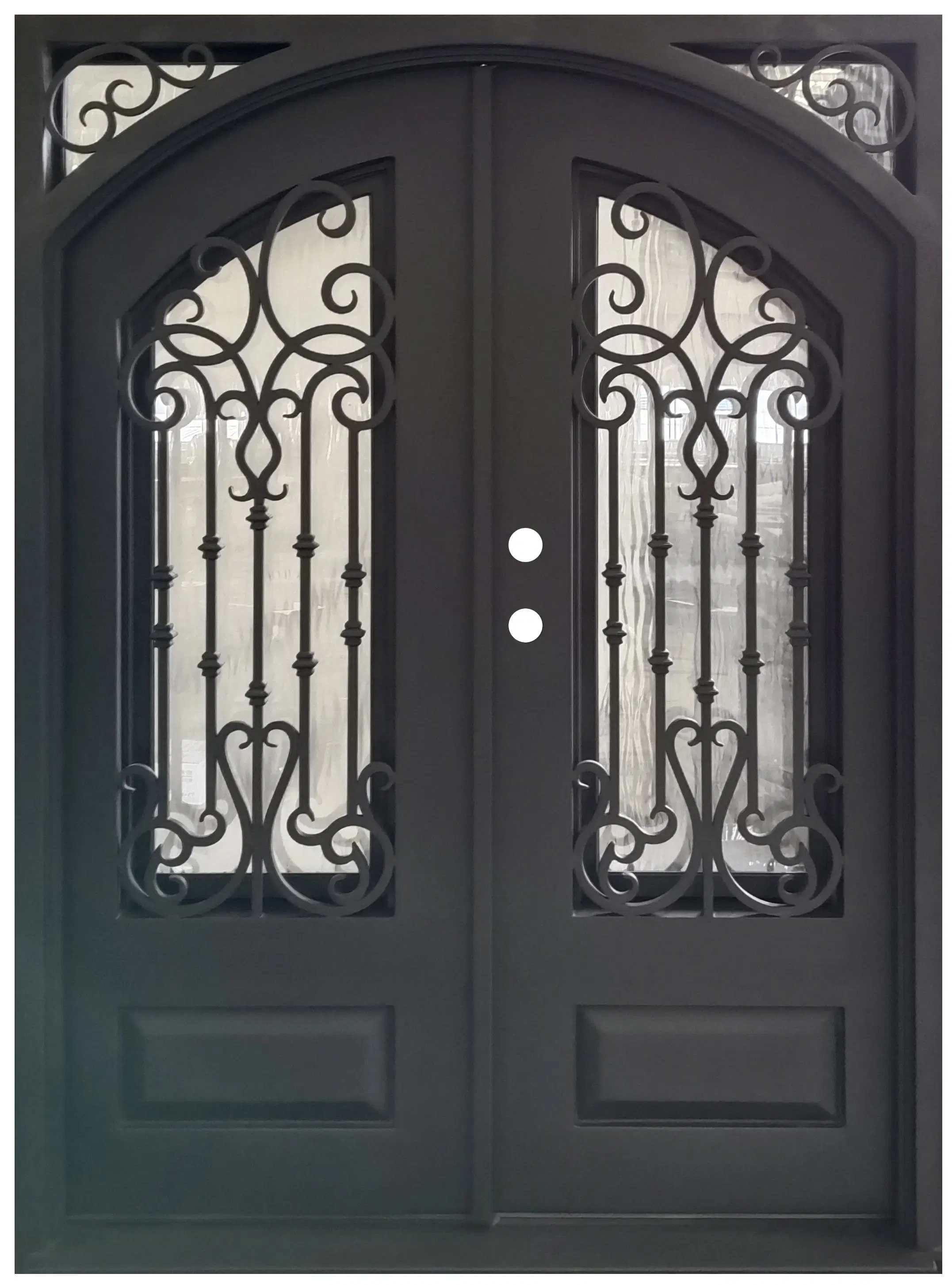 Main Entrance Double Metal Grill Wrought Iron Steel Doors Windows