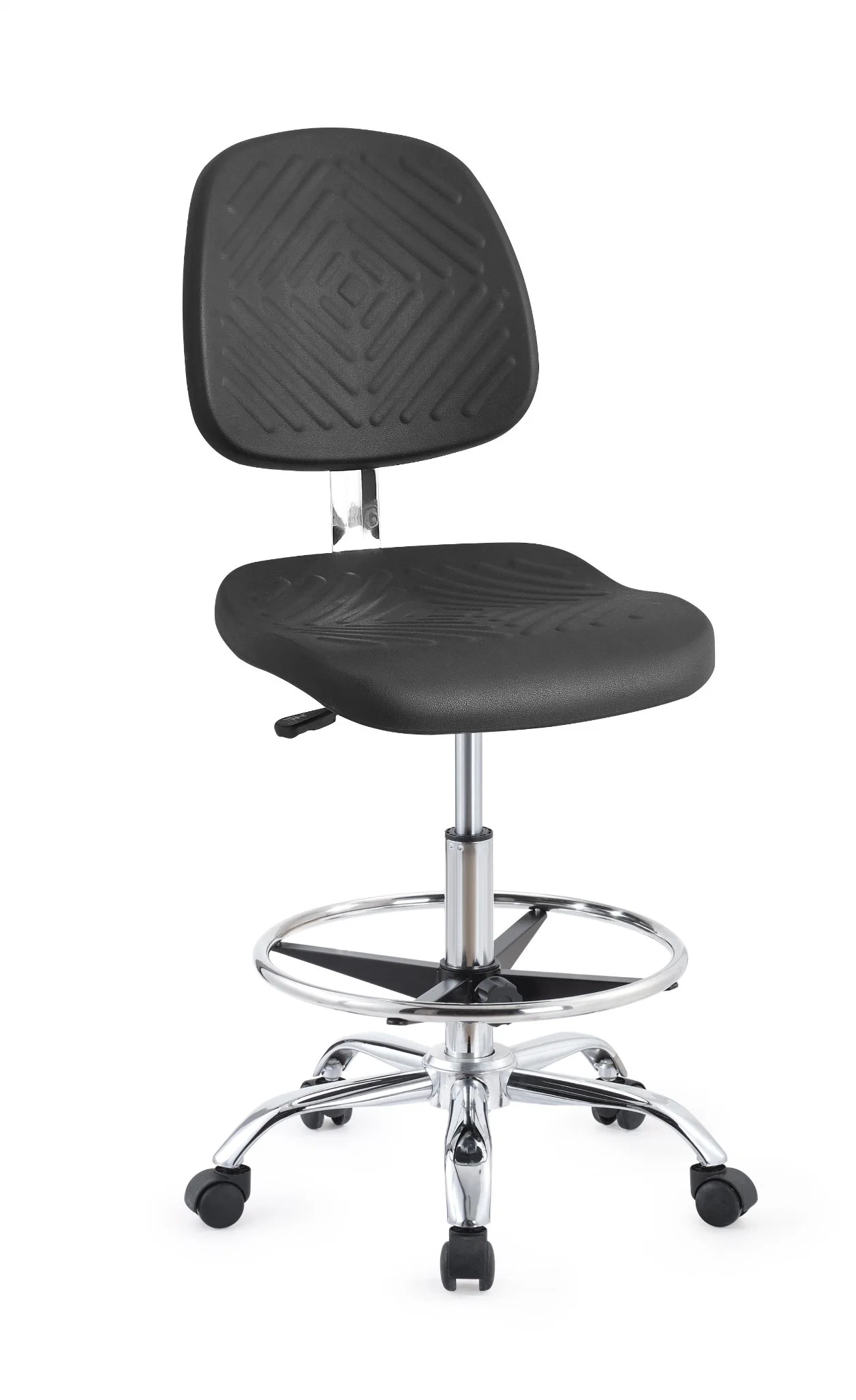 Adjustable Height Lab Stool Stainless Steel Lab PU Leather Chair