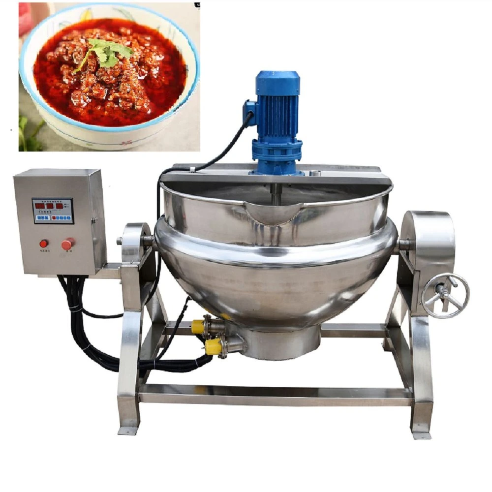 Comercial de procesamiento de salsa de carne de vacuno grande calor Conducción aceite Calefacción Planetario Wok revolviendo