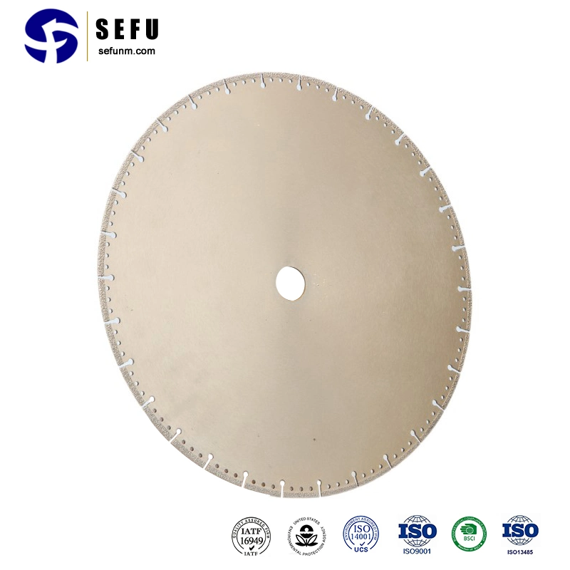 Sefu China Los fabricantes de discos de afilado de diamante de vacío de 350 mm disco de corte de metal soldado la hoja de sierra para tubo de acero concreto piedra Muela cóncavo de hierro