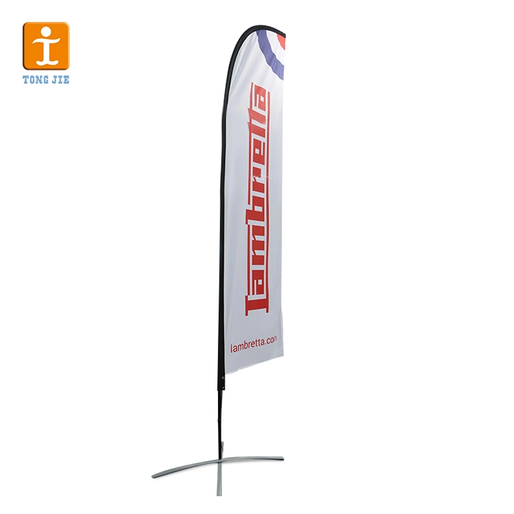 Benutzerdefinierte Logo Anzeige Teardrop Beach Feather Flagge für Werbung