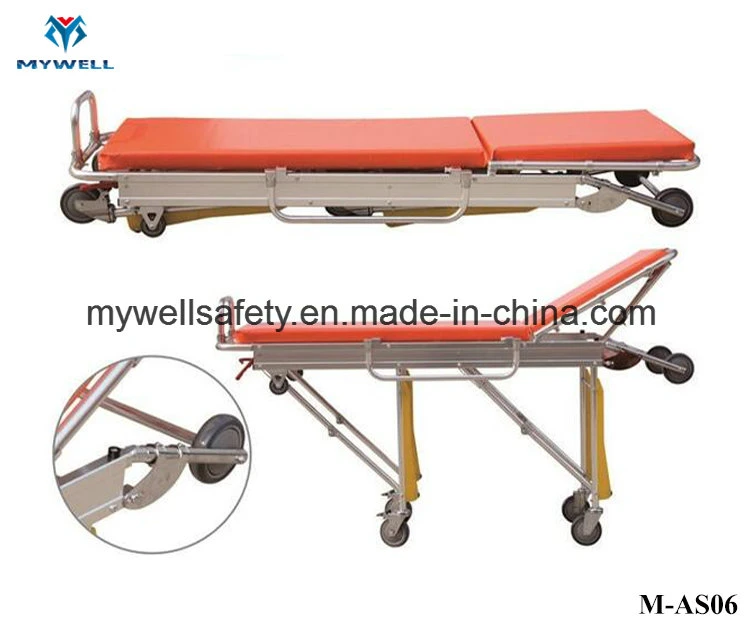 M-As06 Brand New Aluminum Patient Stretcher Trolley for Ambulance