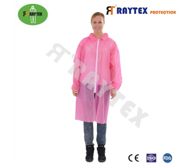 Disposable Microporous SMS PP Lab Coat with Pockets