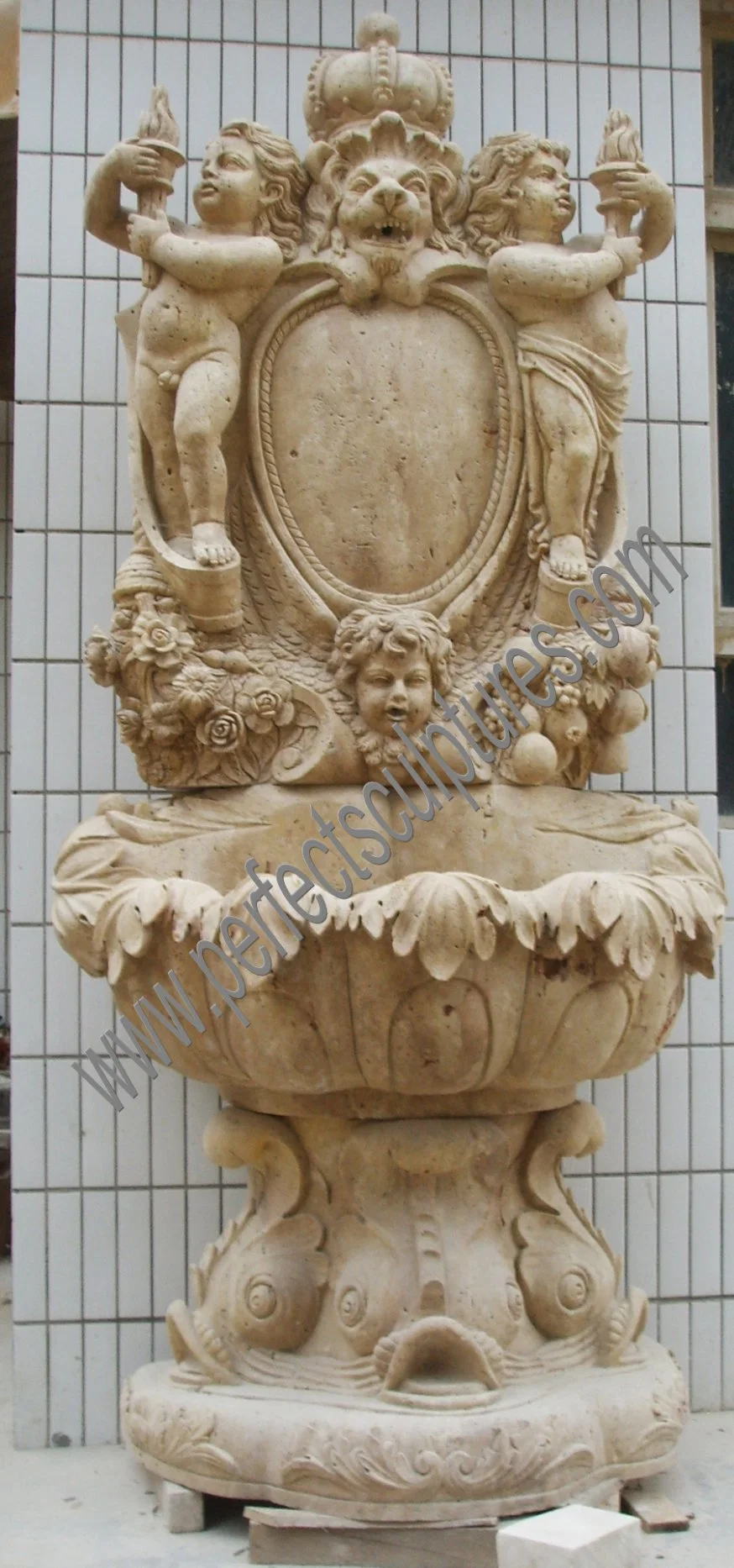 Antique Marble Wall Fountain with China Factory Direct Sale (SY-W143)