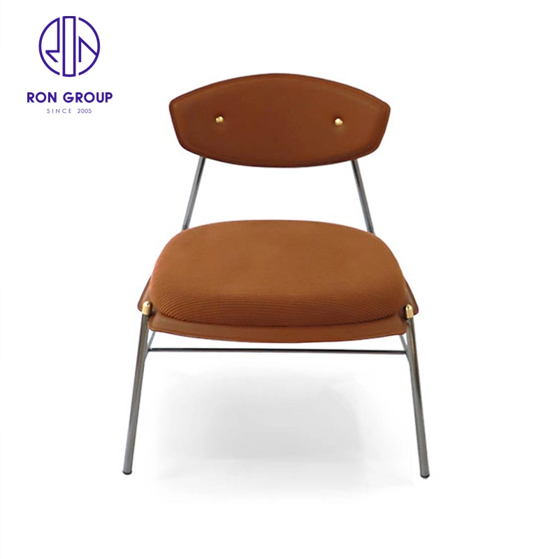 Hot Selling High Quality Restaurant Hotel Cloth Art Soft Back Metal Dining Chair