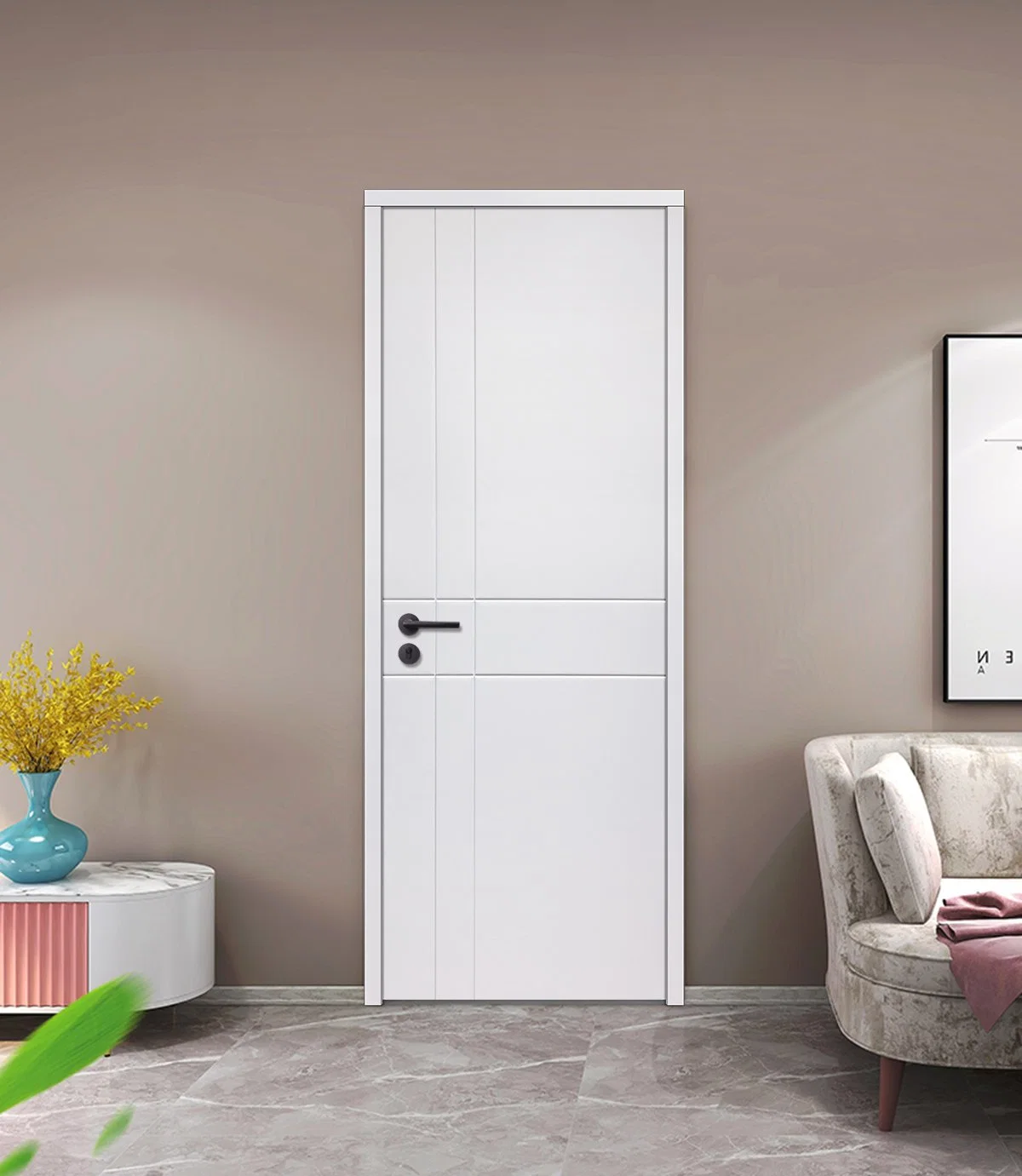 Single Swing Flush Design Composited Wooden MDF Doors