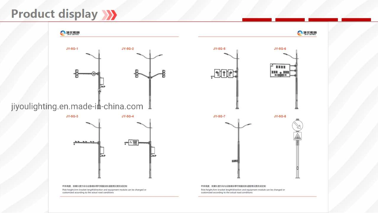 LED Screen Desplay Smart CCTV WiFi Smart Octagonal Street Lighting Pole